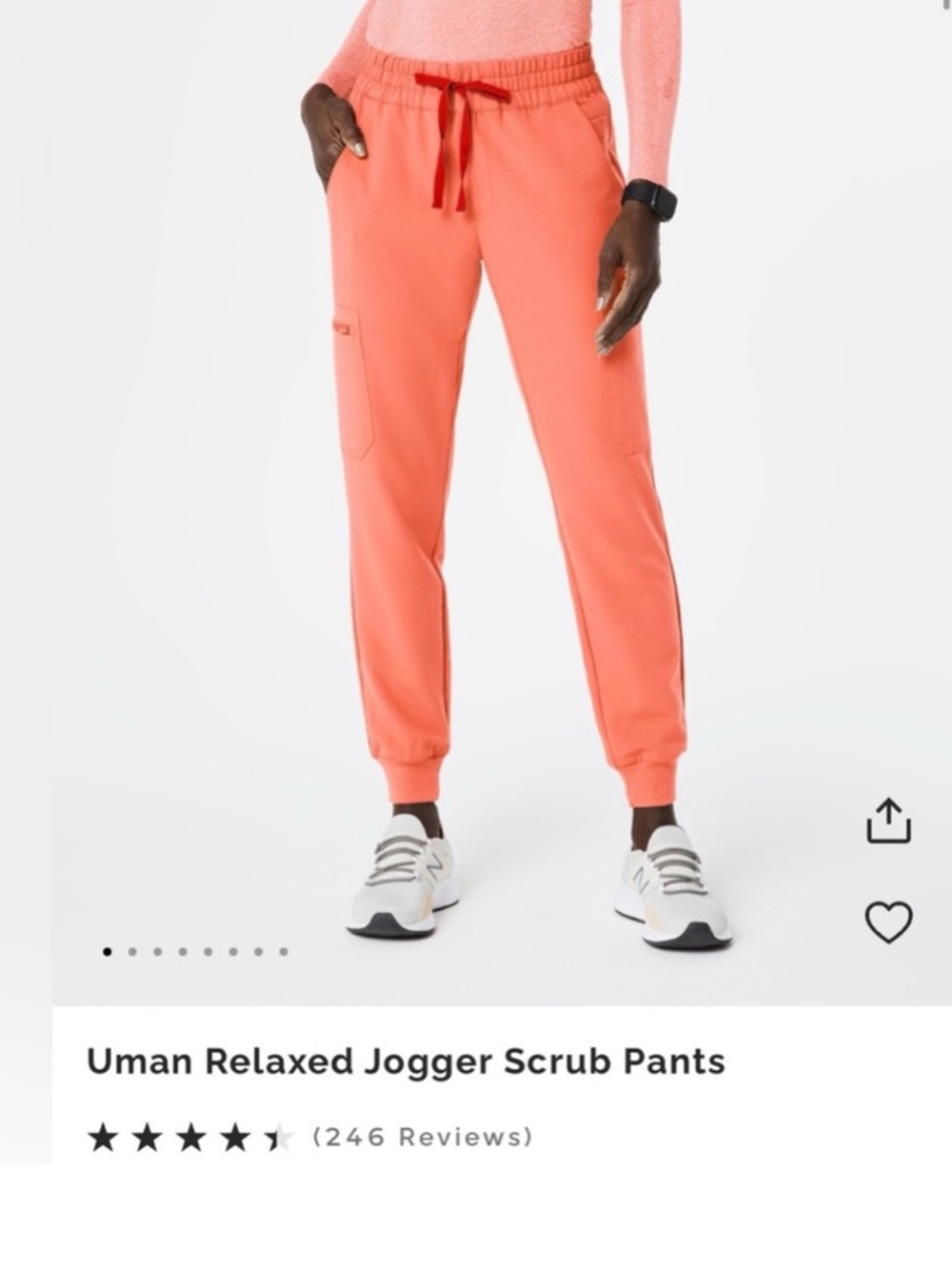 Figs NWT Sunset Drift Orange Uman Relaxed Jogger Pants - size Small Tall.